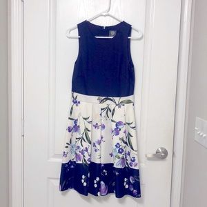 Navy Blue and White Dress